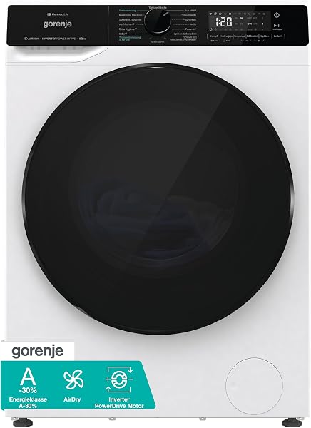 Gorenje WD2PA854ADW, DE Waschtrockner, Connect Life, 16 Programme, 8 KG, 54 Liter, 1400 U, min, AirDry, Inverter PowerDrive Motor, SterilTub, AllergySteam, PowerJetwash, StopAddGo, Wash&Dry 60', A-30% - 1