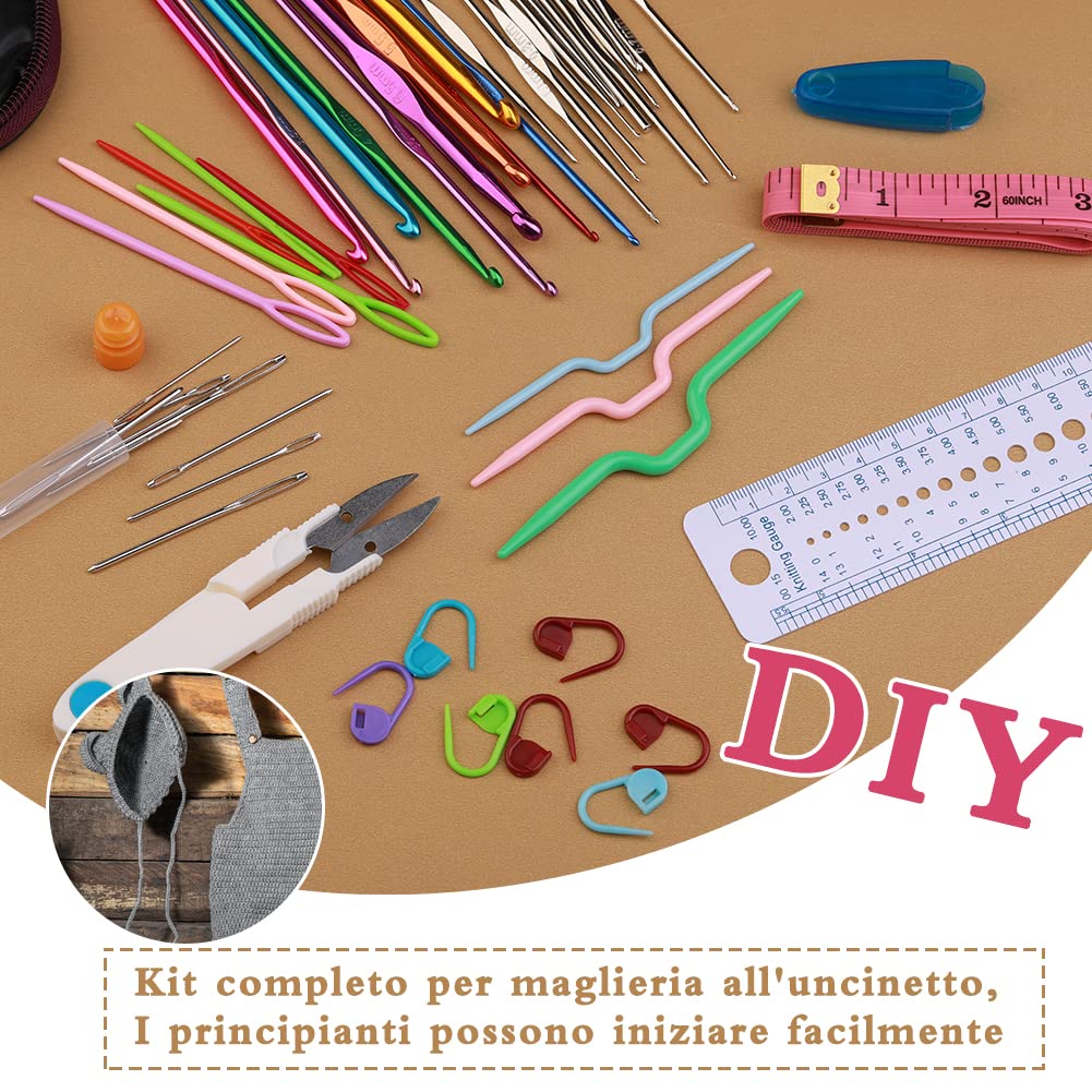 Kit Arte Juego De 60 Agujas De Ganchillo Con Estuche De Almacenamiento, Kit  Ergonómico De Ganchillo Con Agujas De Coser A Mano, Kit De Ganchillo Para  Principiantes Para Manualidades Y Manos Artríticas, image size:1001x1001