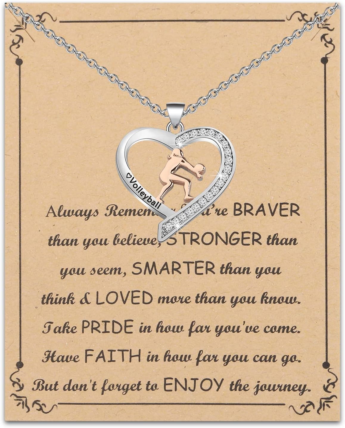 BNQL Volleyball Charm Necklace for Women & Girls - Volleyball Player Gifts & Jewelry