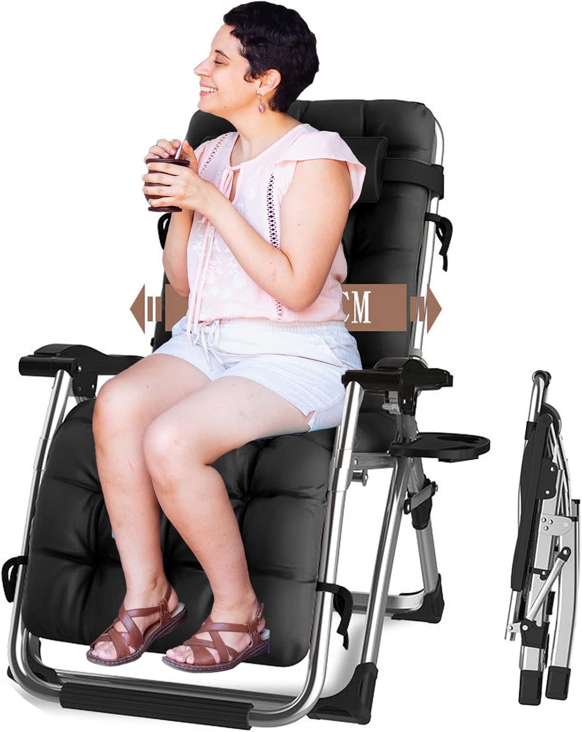 Zero Gravity Lounge Chair, Sun Lounger Klappbarer Liegestuhl, Premium