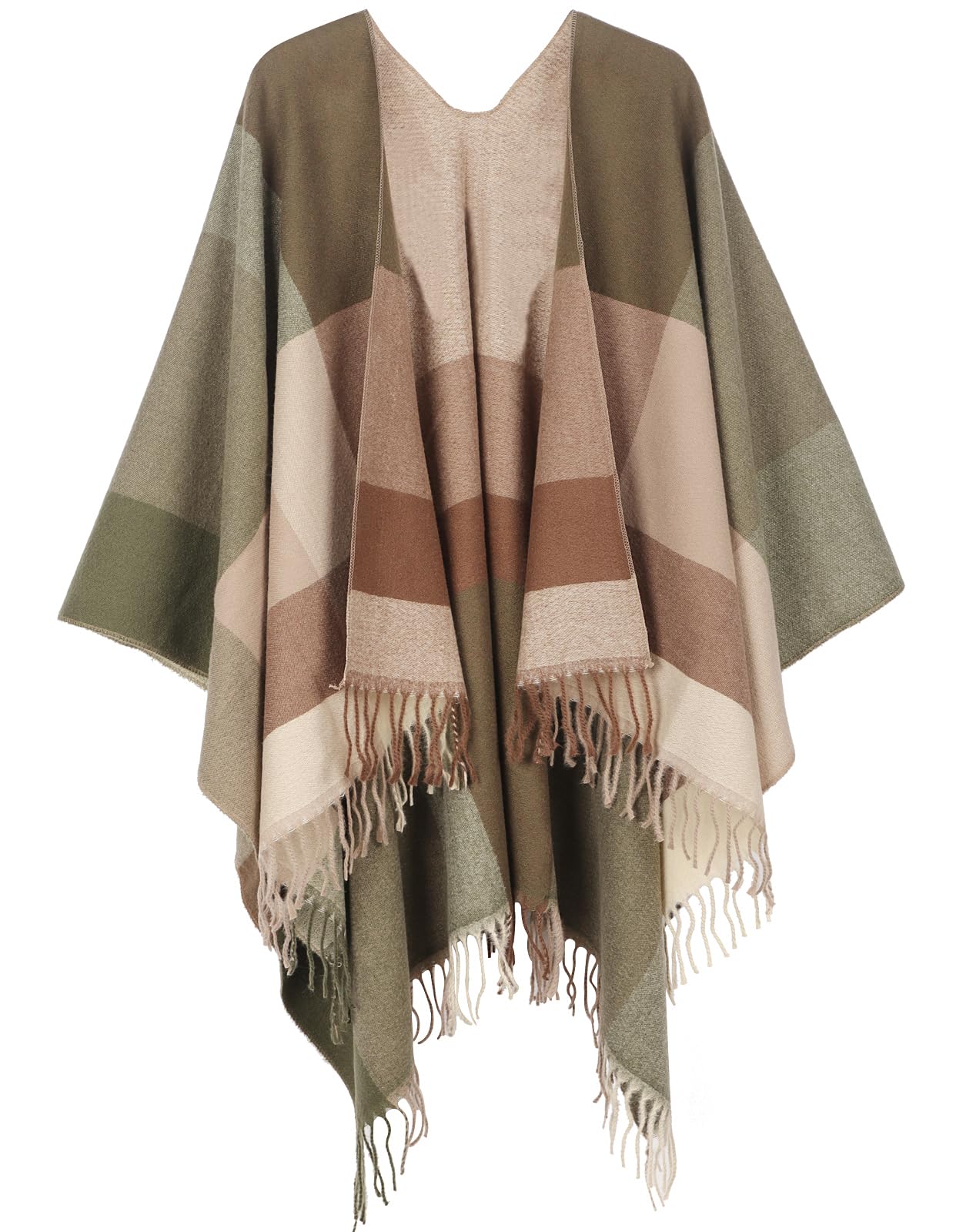 Womens Shawl Wraps Open Front Travel Poncho Cape Warm Oversized Plaid Sweaters Casual Cardigan Shawls