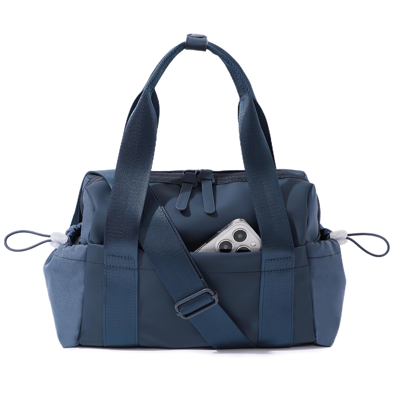 Bucosd Small Gym Bag for Women, Mini Crossbody Gym Duffle Bag with Wet Compartment, Carry on Gym Tote Bag for Workout Dance Sport Travel (Mini-Blue)