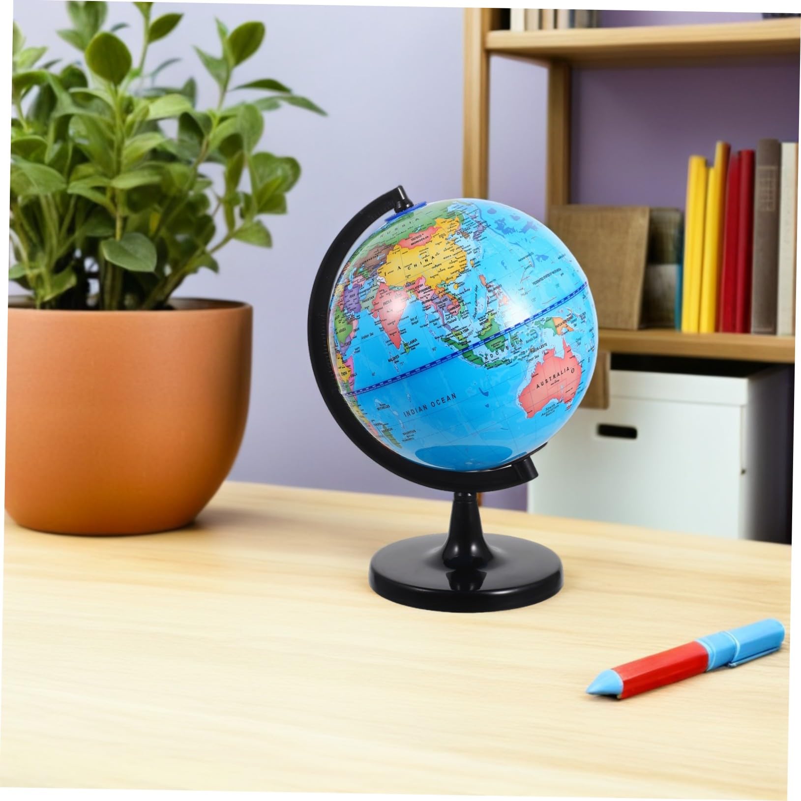 Didiseaon Globo Terráqueo Educativo para Escritorio Compacto y Resistente con Base Estable y Rotación para Enseñanza Aulas y Aprendizaje Infantil Casa