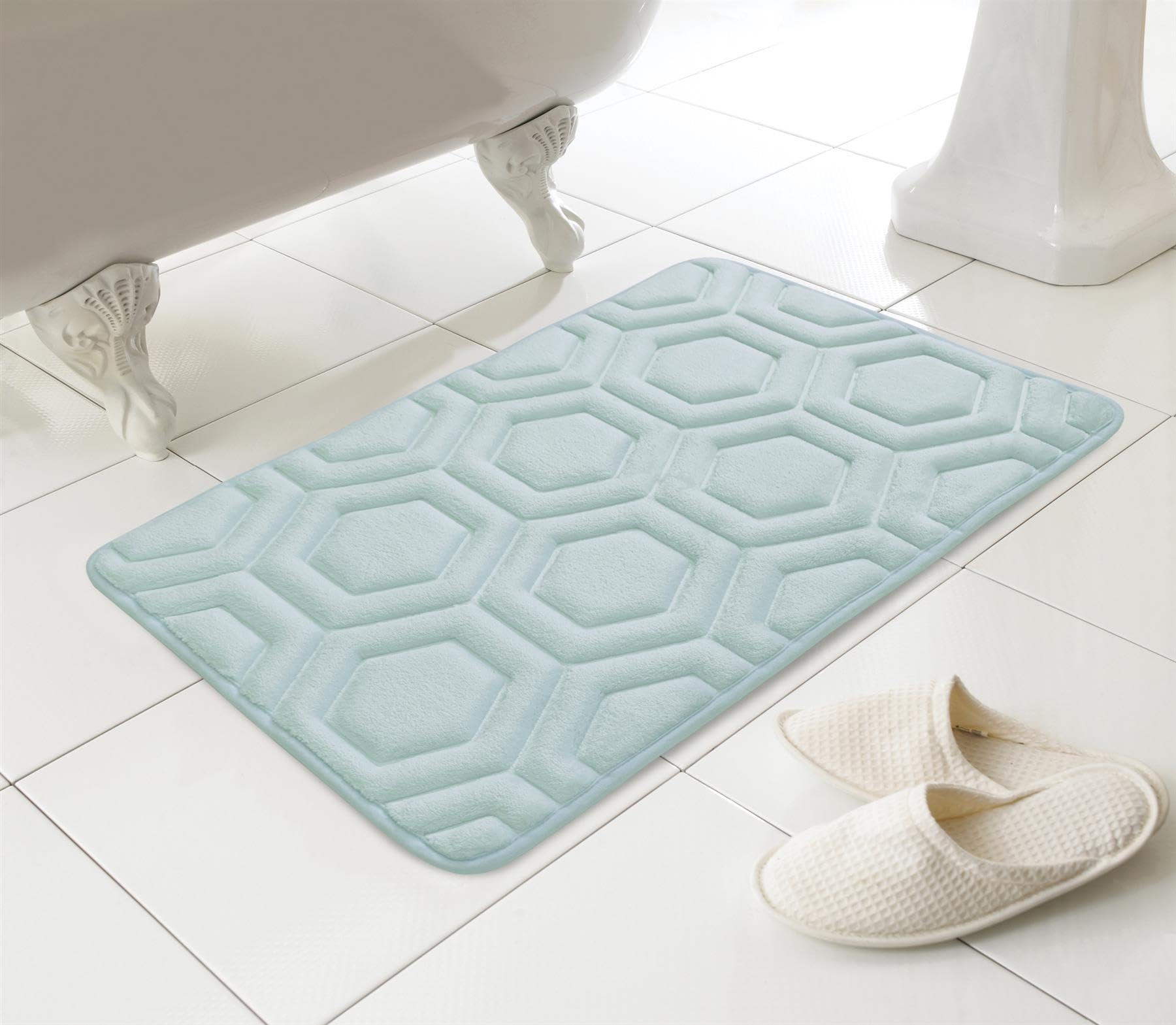 COUNTRY CLUB Geo Memory Foam Bath Mat Blue 43x61 cm
