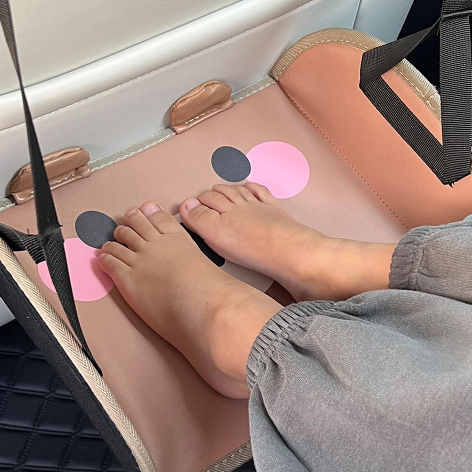 Hamaca de pies para viajes en avión, reposapiés de avión, hamaca de soporte de pierna ajustable de longitud ajustable, accesorio de viaje cómodo | vacaciones en coche para niños y adultos