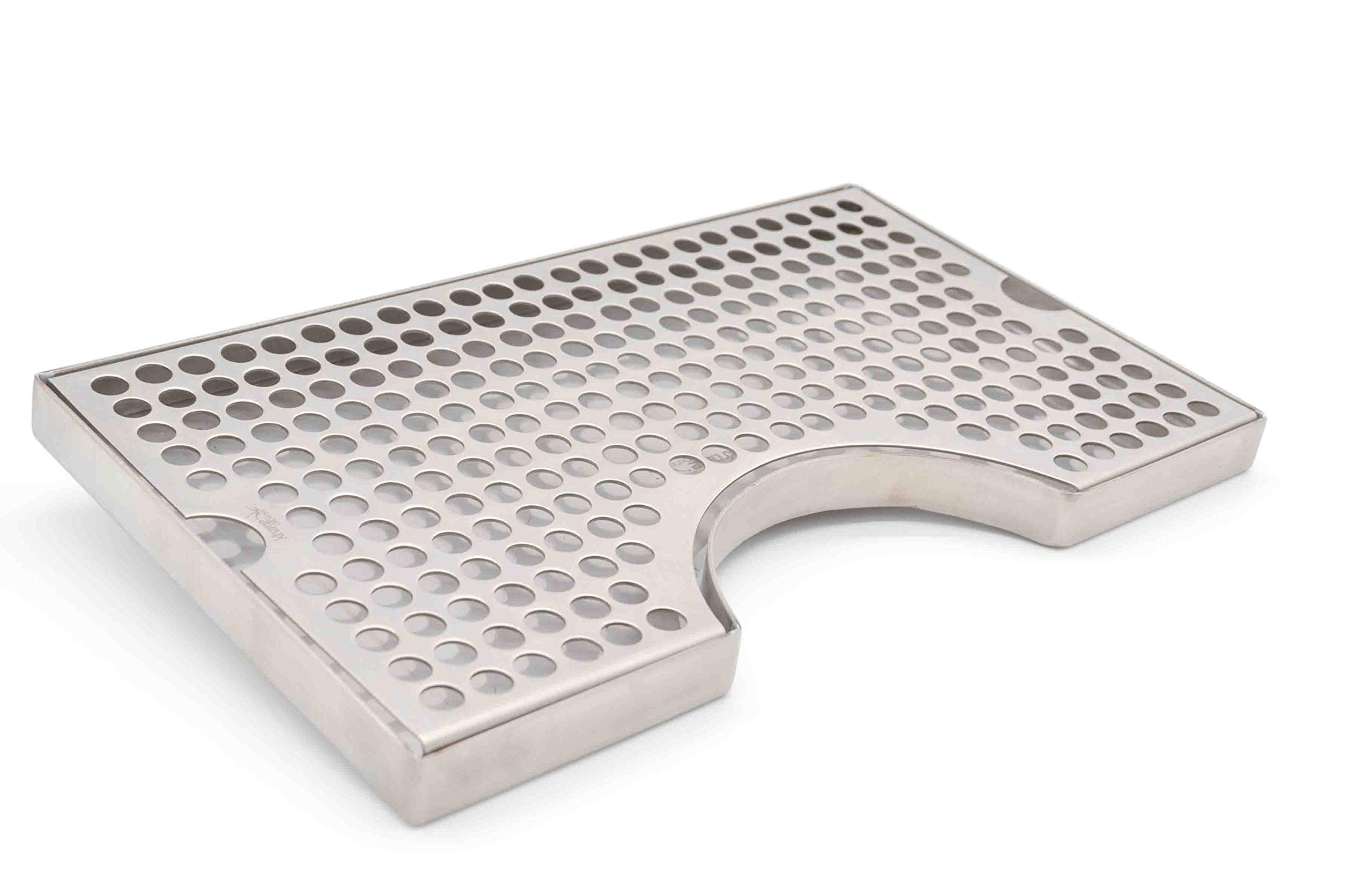 K&B - Bandeja de goteo de montaje en superficie - Variaciones (Kegerator bandeja de goteo de montaje en superficie superior sin drenaje - Acero inoxidable, 12 x 7 pulgadas)