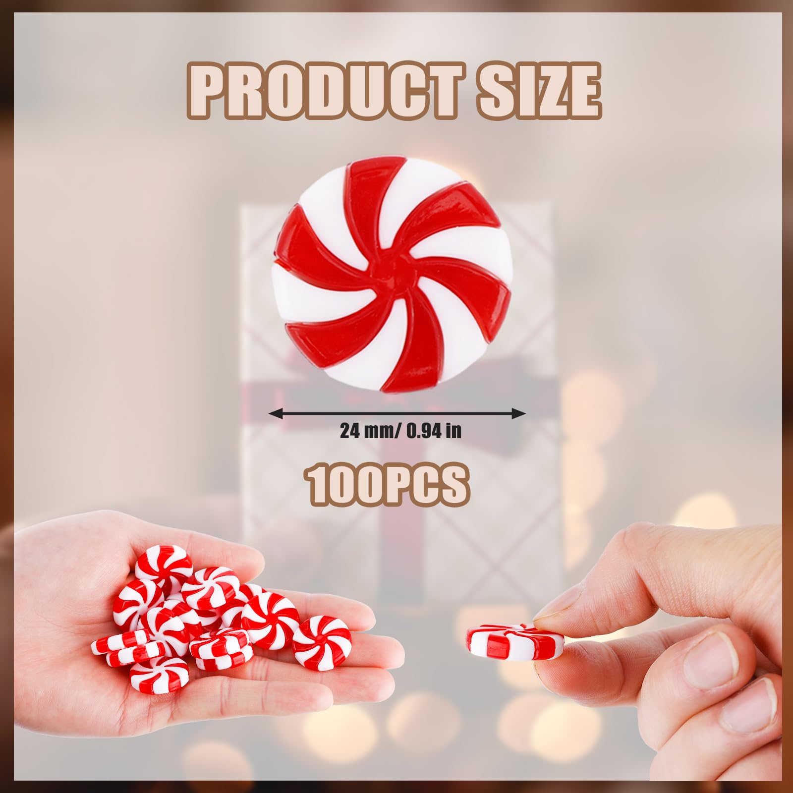 Amazon.co.jp: クリスマスキャンディオーナメント100個、ミント
