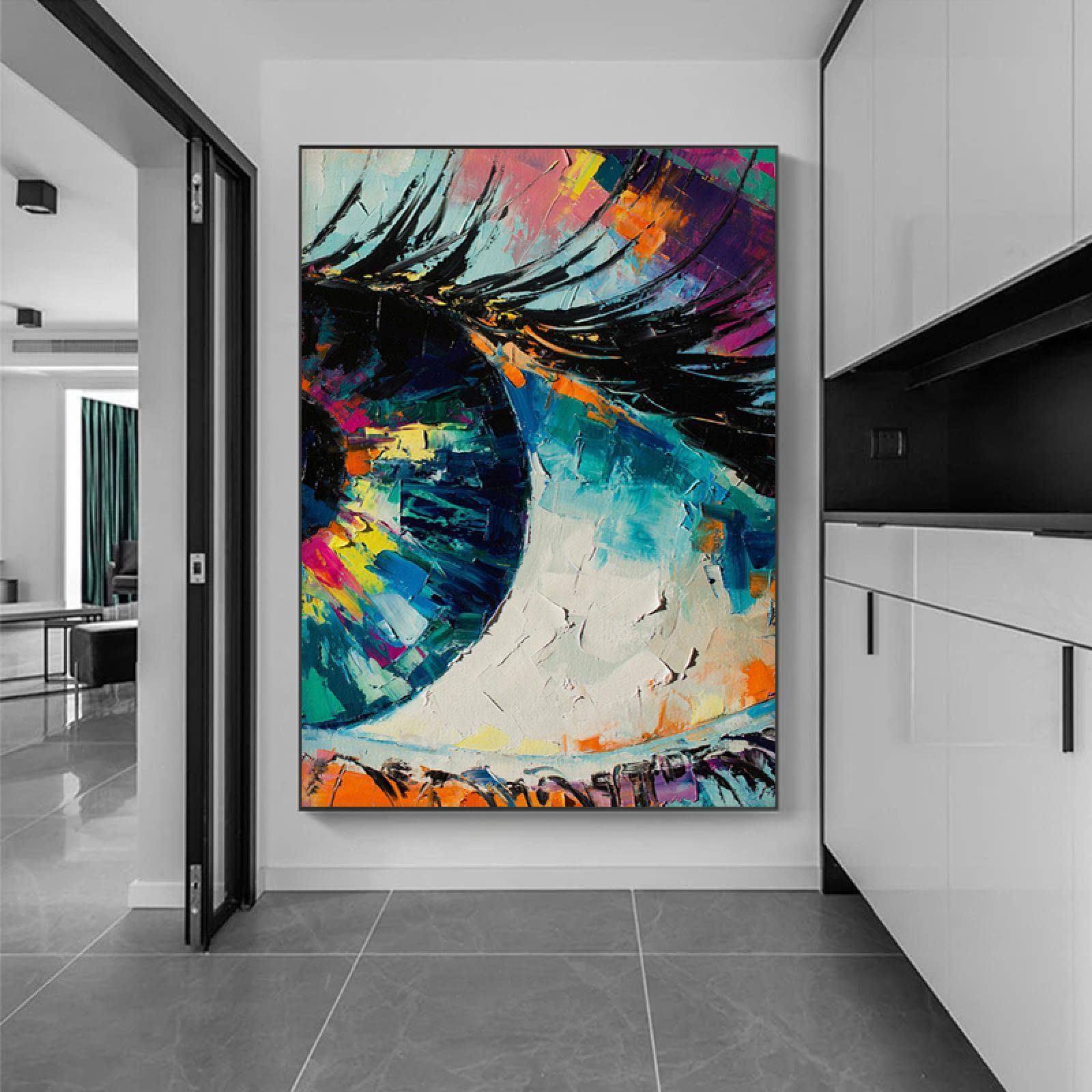 Nowoczesne abstrakcyjne graffiti sztuka kolorowe oczy obraz na płótnie plakaty i wydruki sztuka ścienna obraz salon sypialnia wystrój domu 70 x 100 cm x 2 bez ramy