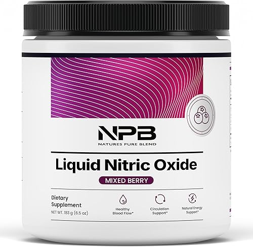 Nature's Pure Blend Suplementos de óxido nítrico líquido para hombres – L-Arginina en polvo – refuerzo de óxido nítrico y suplemento de circulación