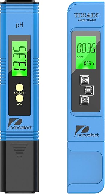 Water Quality Test Meter Pancellent TDS PH EC Temperature 4 in 1 Set for Hydroponics, Aquariums, Drinking Water, RO System, Fishpond and Swimming Pool
