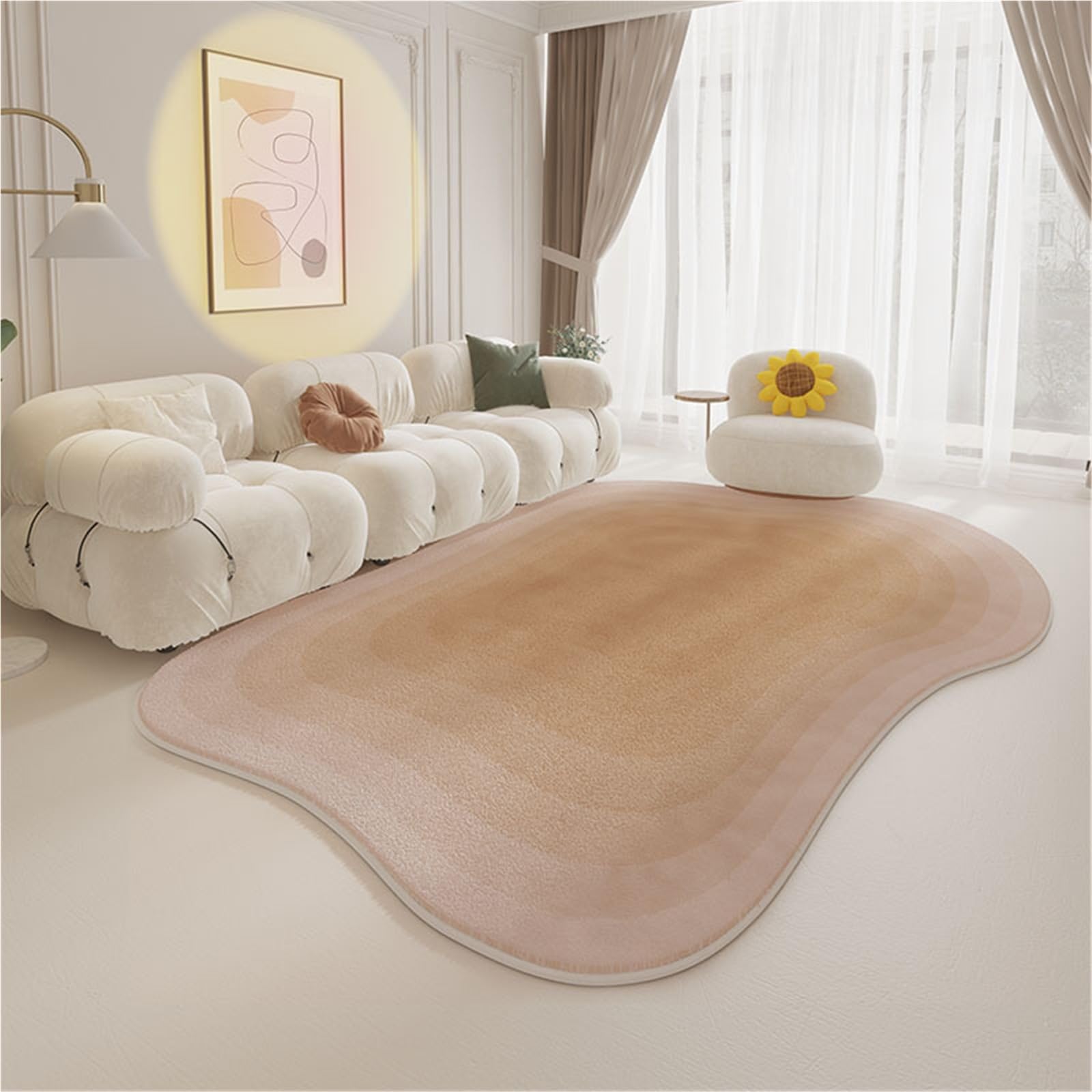 Tapis ovale 80x160cm moderne abstrait lavable et antidérapant pour salon