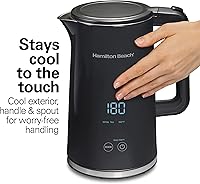 Vista 3 de Hamilton Beach Hervidor de té eléctrico con control de temperatura digital y molinillo de café eléctrico para granos