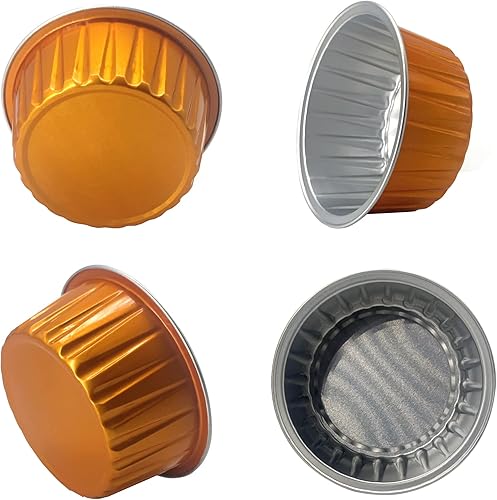Miniatura 3 de Moldes de papel de aluminio para hornear Ramekin, bandeja para tarta de queso de 5 onzas, tazas de lata de crema brulee con tapas planas (12