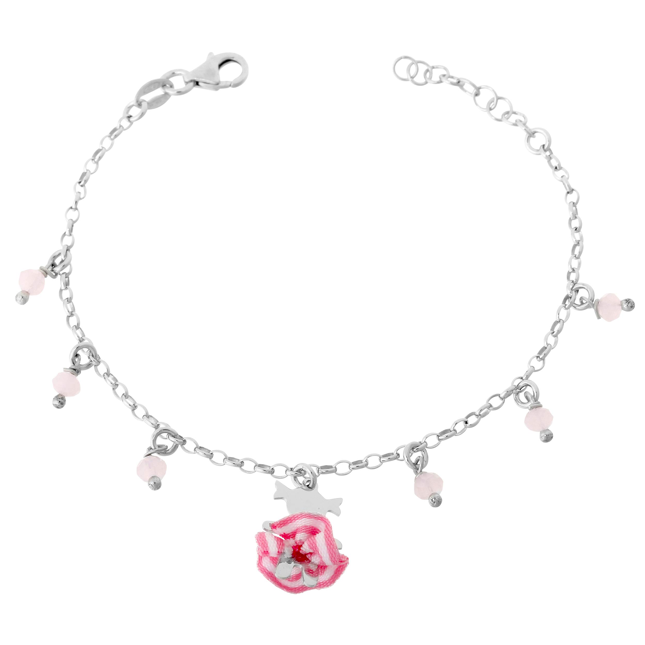 Orphelia 925 Silver Kids - Set di bracciale + orecchini a forma di cuore e ragazza con tutù