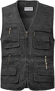 Chaleco de Fotografo para Hombre Chaleco de Caza con Bolsillos Chaleco de Pesca Coletes para Safari Pescador Chaleco Tra...