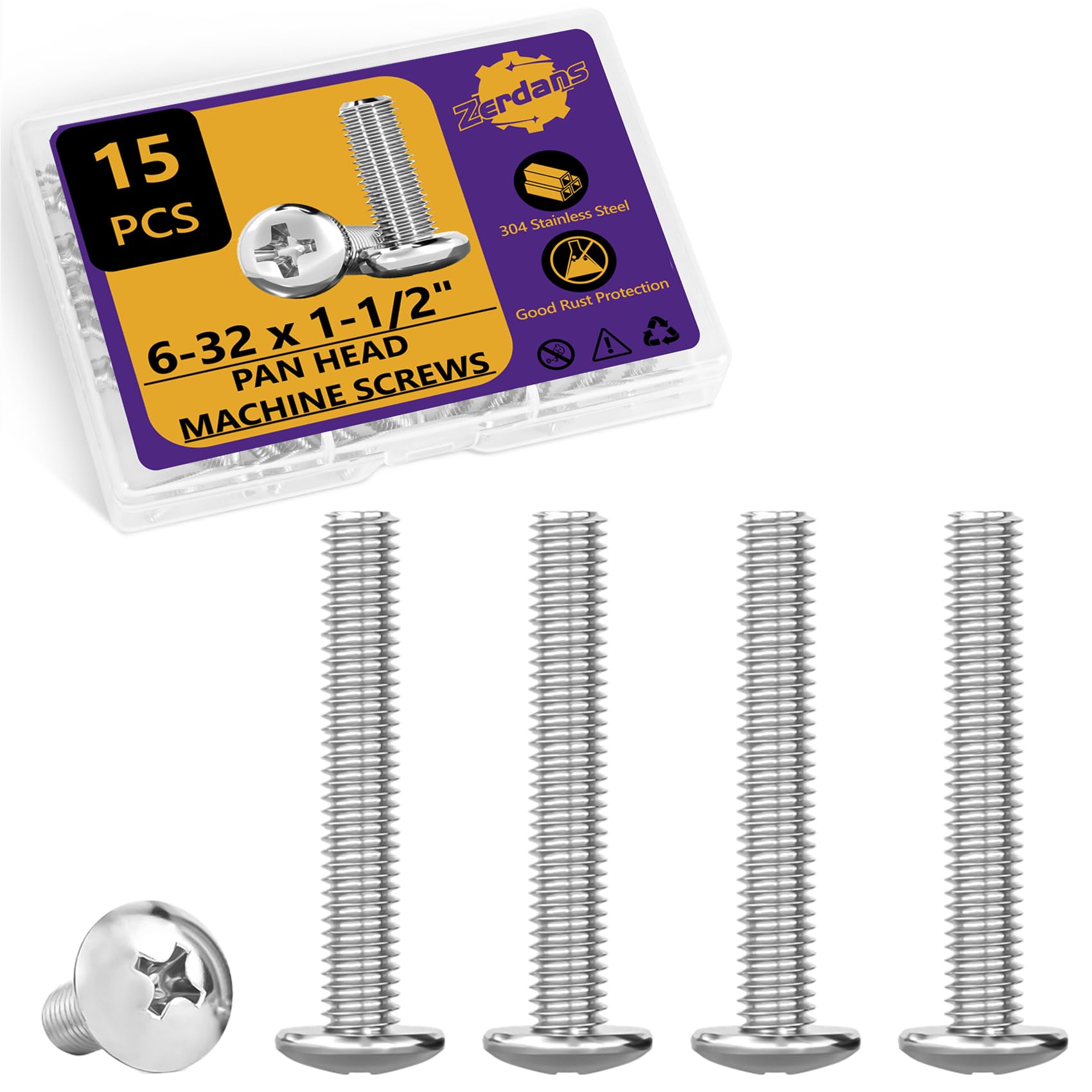 70pcs #6-32 Stainless Steel Machine Screws -20