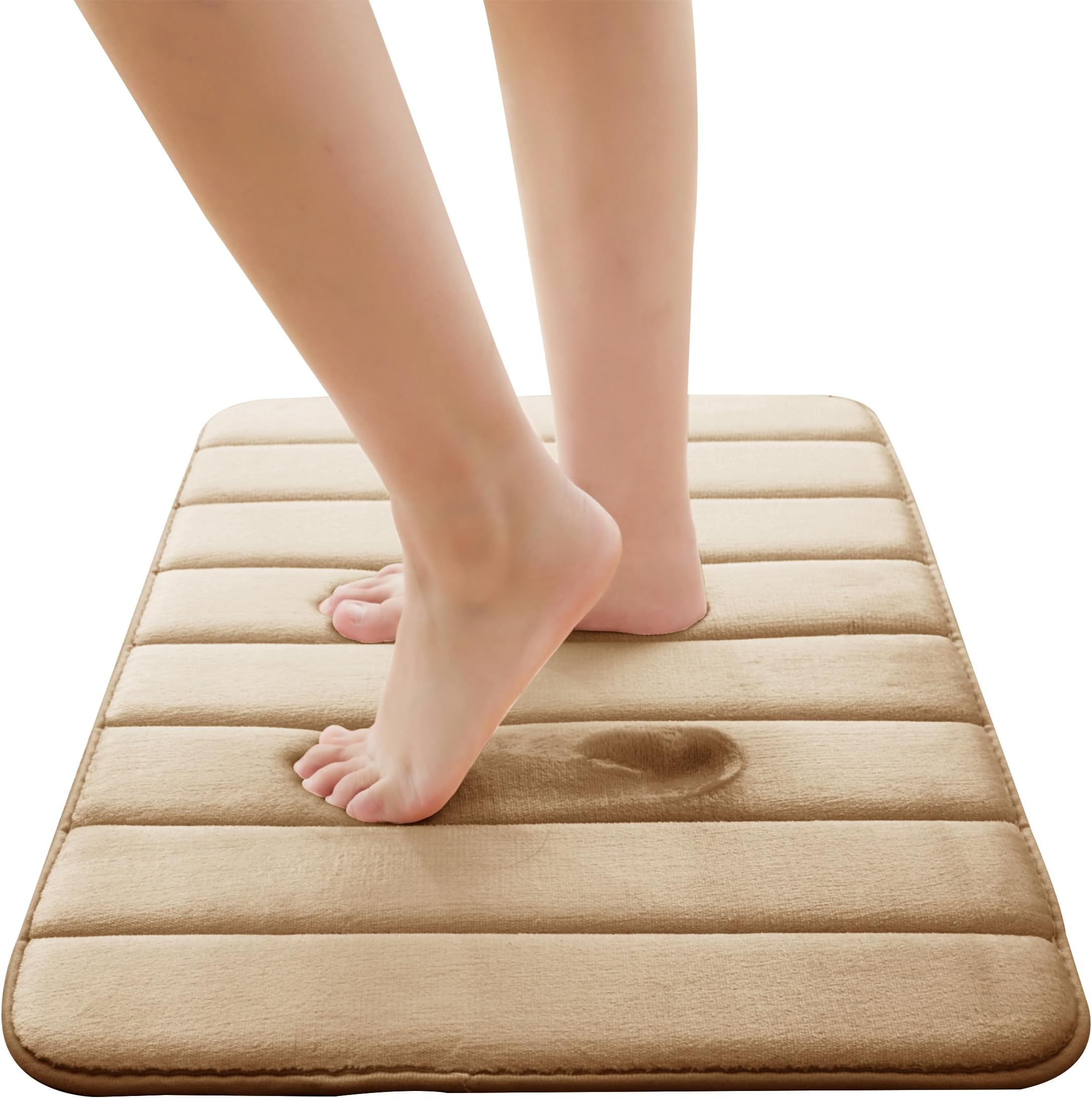 Utopia Home Memory Foam Bath Mat Set of 2 White 50x80 cm Super ...