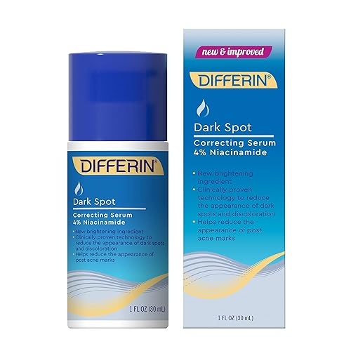 Differin Corrector de manchas oscuras, reduce la apariencia de manchas oscuras y decoloración, cuidado suave de la piel para pieles sensibles
