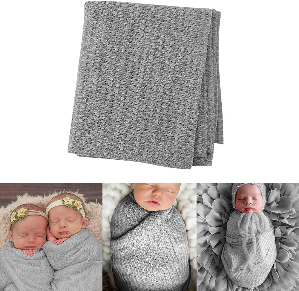 CASQUETTE,Light Blue Wrap--Couverture pour nouveau né et écharpe,accessoire de photographie