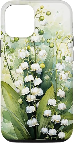 Vista 73 de Funda de fondo para iPhone 13 Pro Beautiful Lily of the Valley Watercolor