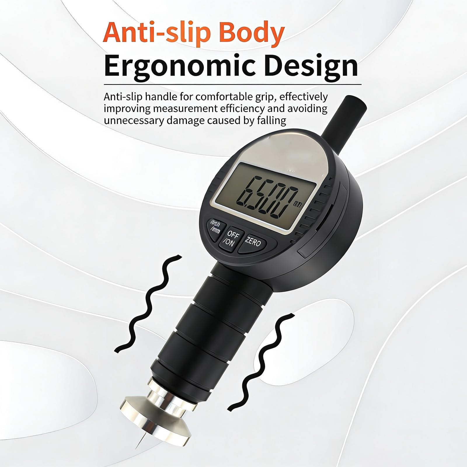 Medidor de perfil de superficie 0-6,5/9 mm, detector de suavidad de resolución de 0,001 mm para metal y madera, probador de patrón de anclaje de precisión para pulverización e impresión
