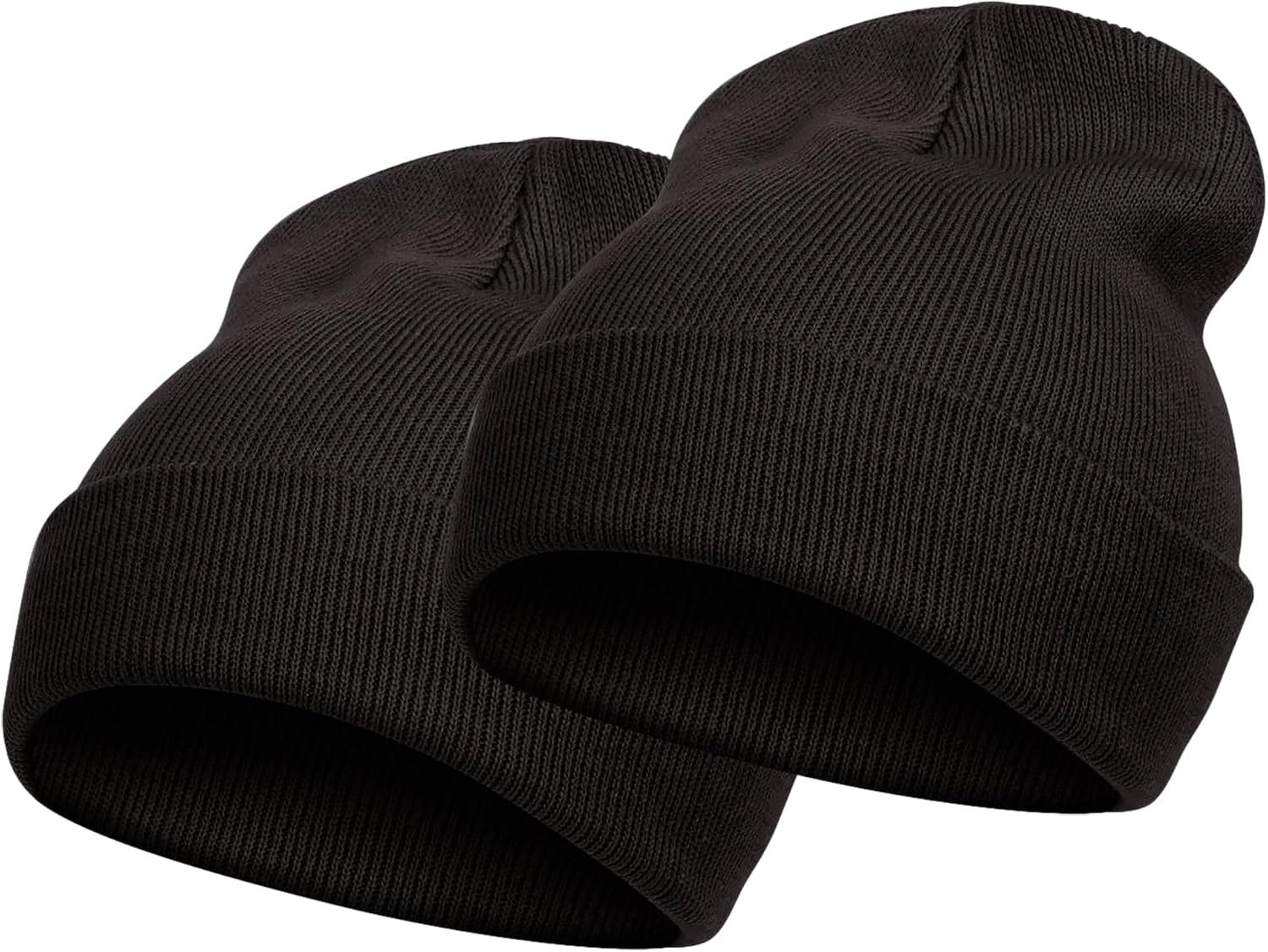 TOP HEADWEAR Men's Women's Solid Beanies - 2 Pack Winter Cap Knit Beanie