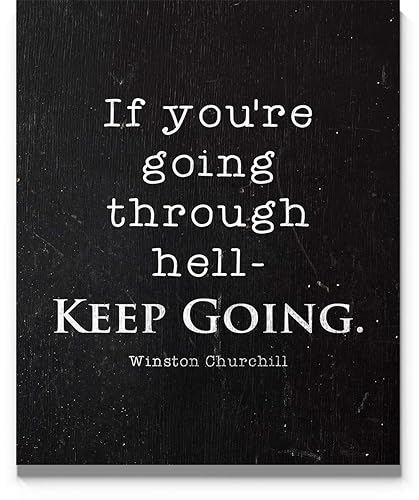 Miniatura 1 de Winston Churchill Quote Wall Art 11x14 inch Unframed Print Poster With Inspirational Saying If You're Going Through Hell Keep Going for Dorm,
