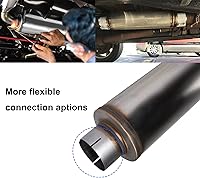 Vista 5 de Silenciador de escape de 4 pulgadas, entrada/salida de 4 pulgadas, diseño recto universal de acero inoxidable de 30 pulgadas, silenciador resonador