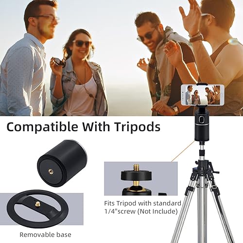 Miniatura 8 de Mcbazel Trípode de seguimiento facial automático, no requiere aplicación, batería recargable, rotación de 360, soporte de seguimiento de teléfono