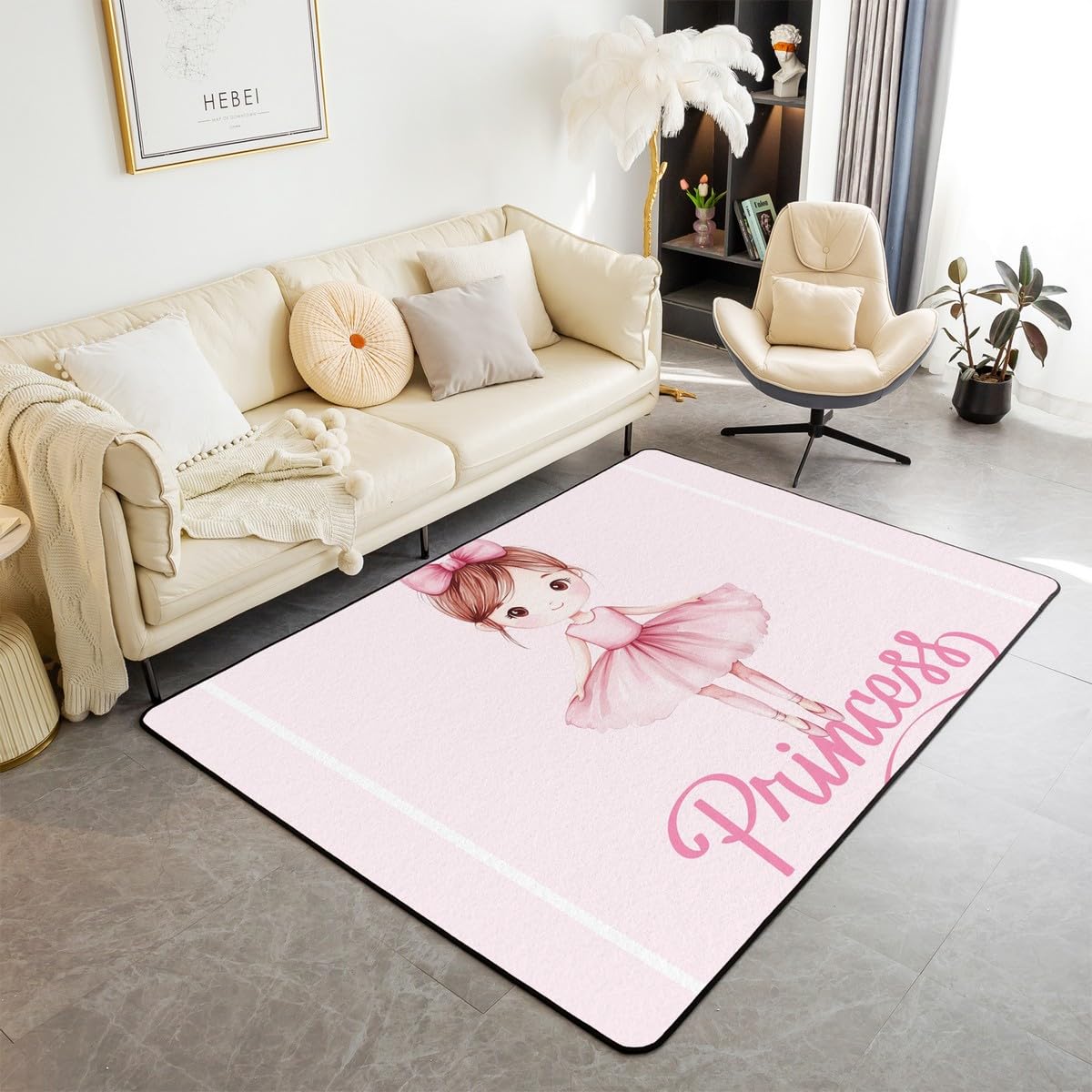 Tapis chambre enfant ballerine mignonne pour coin lecture