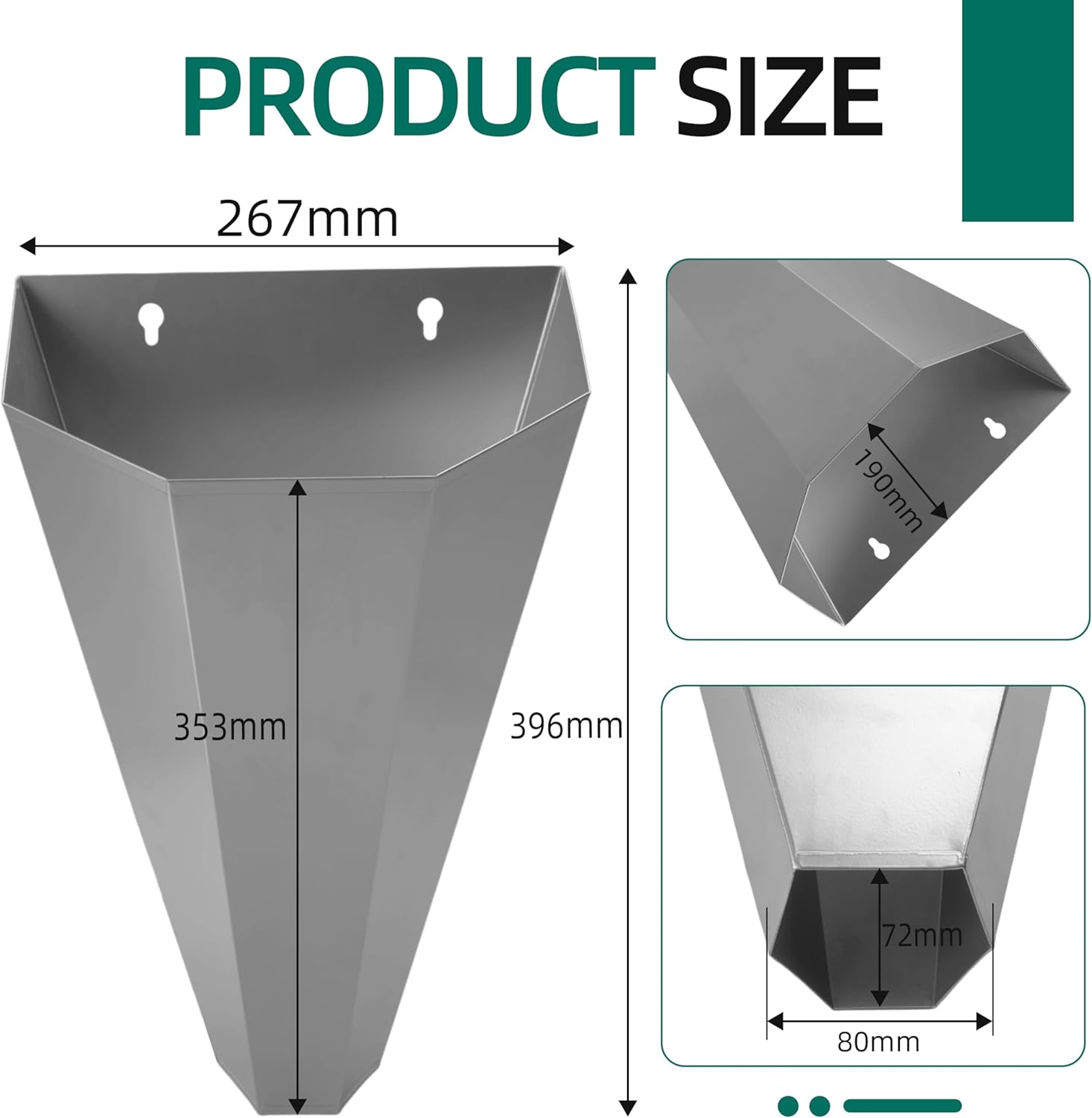 4Pcs Medium Size Galvanized Steel Poultry Restraining Cone Flat-Back Poultry Killing Cone for for Large Layers, Broilers, Roasters, and Turkeys Up to 10 Pounds Rust Resistant, Easy to Clean