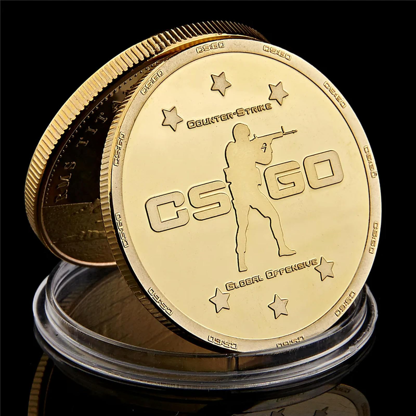 Manmanxi Gold 1 Pc Cs Go Counter Strike Design Plated Commemorative Challenge Games Coin Collection-Default