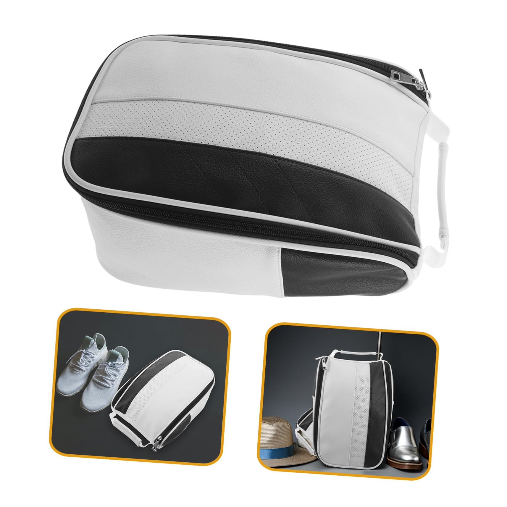 GARVALON wasserdichte Golfschuhtasche aus Kunstleder mit Tragegriff Staubdicht Atmungsaktiv für Herren und Damen Praktischer Schuhbeutel für Reisen Outdoor Sport und Golfausrüstung