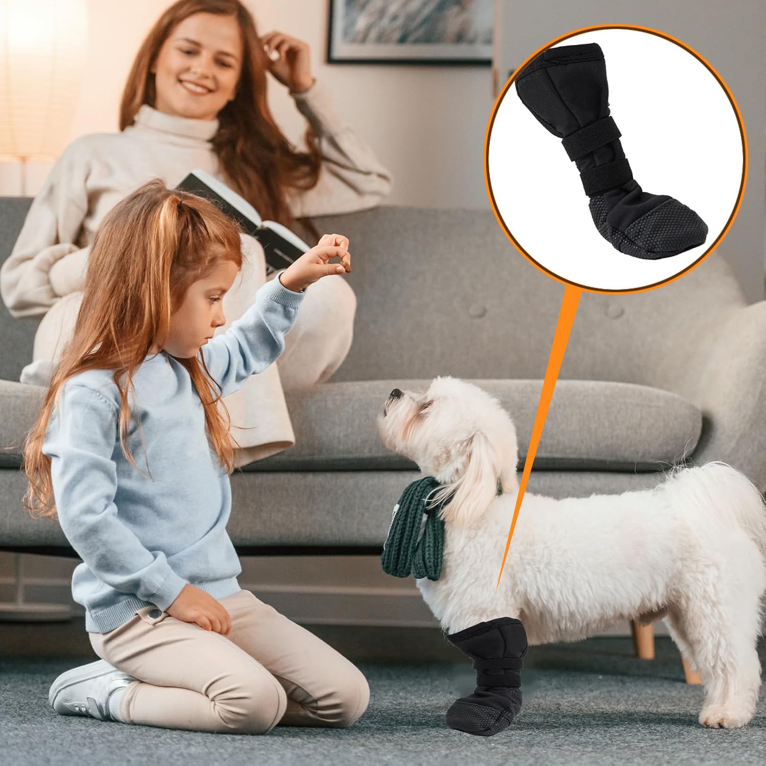 Chaussette Chien, Chaussettes de Protection et Récupération, Pattes Plaie Protection, Botte de Protection pour Chien,Bottes de Protéger pour Chiot Petits Moyens (S)