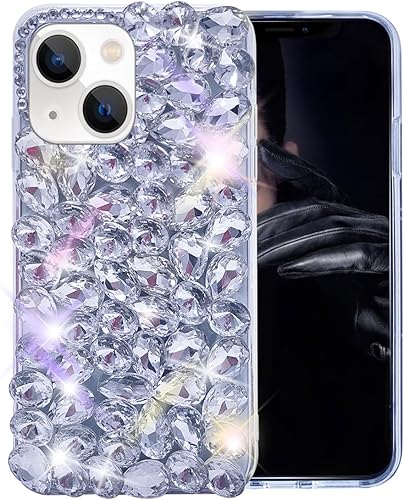 Miniatura 2 de Bonitec Bling - Funda compatible con iPhone 15 para mujer, funda de lujo con diamantes de imitación de cristal, funda para teléfono femenino, funda