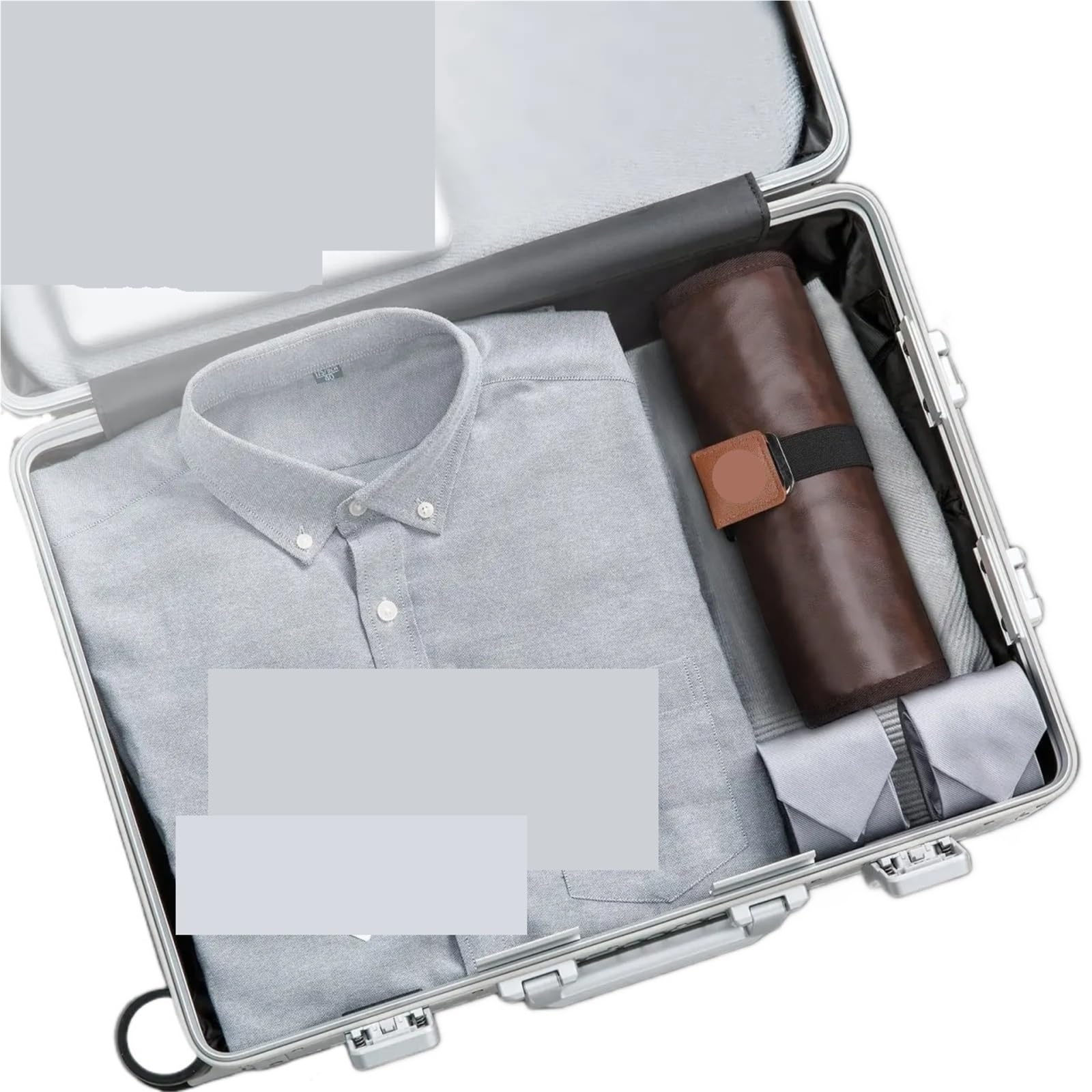 Trousse Uomo Borsa da toilette viaggio for uomo, kit Dopp arrotolabile universale igienico resistente all'acqua in pelle