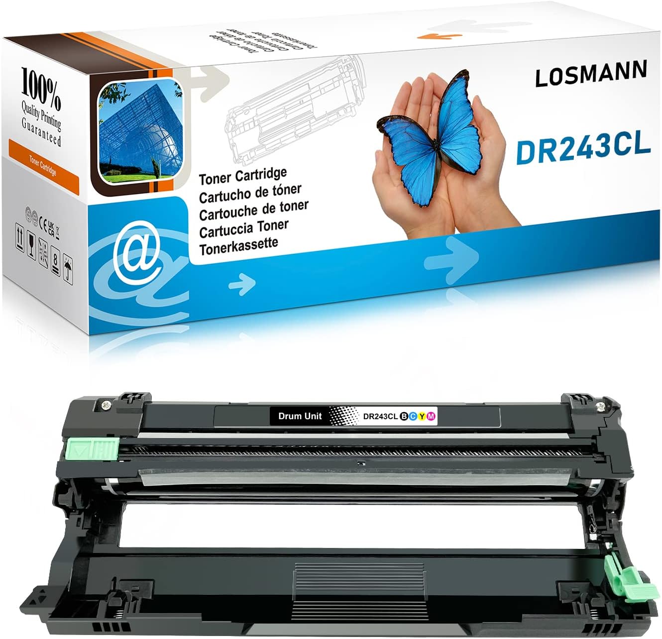 4 Trommeleinheit kompatibel zu Brother DR-243CL für Brother DCP-L3510CDW DCP-L3550CDW HL-L3210CW
