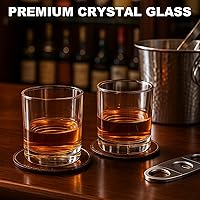 Vista 4 de Yaomiao 18 Pcs Old Fashioned Whiskey Glasses Bulk 10 Oz Bourbon Glass Cocktail Rocks Glasses for Whiskey Bourbon Liquor and Cocktail Drinks