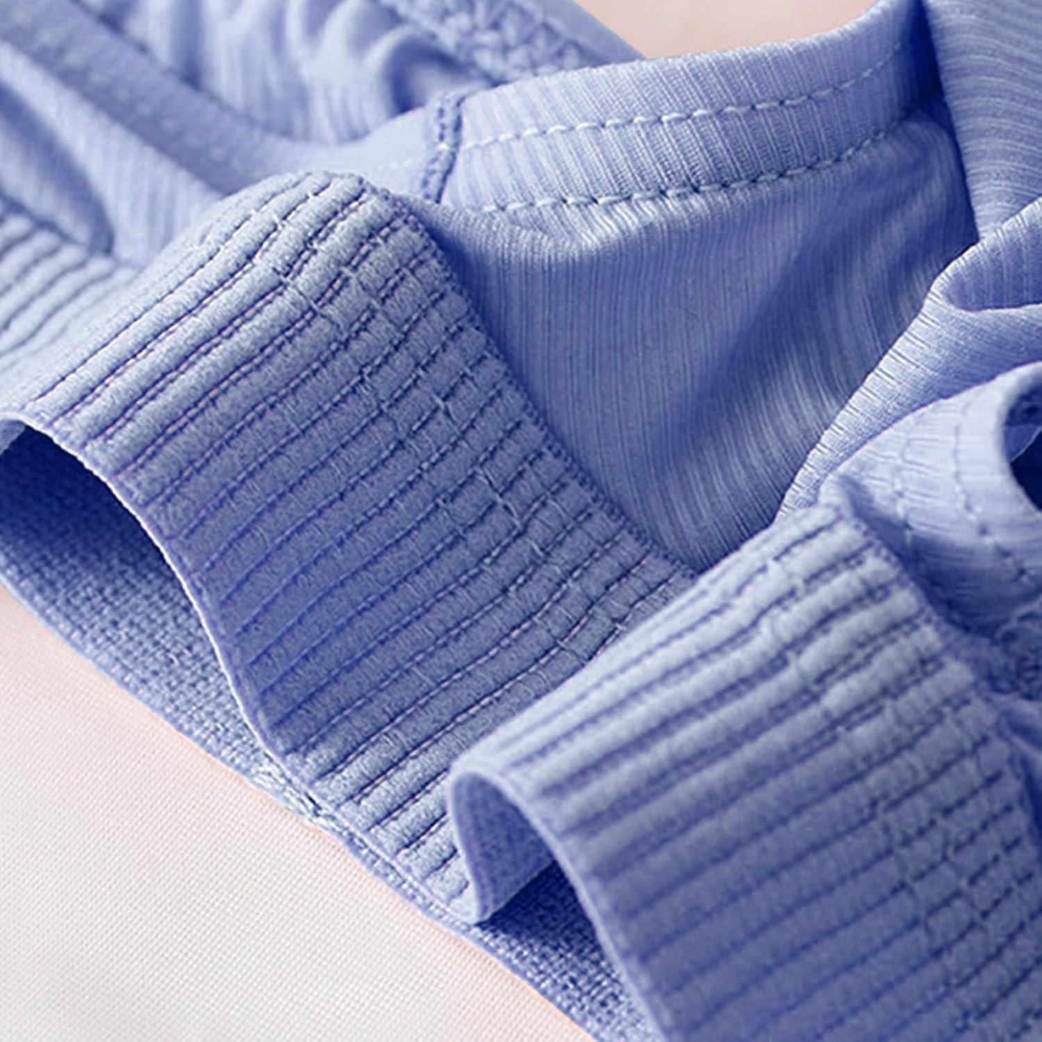 Mens Boxers Briefs Soft Ice Silk Seamless Sexy Bulge Stretch Comfortable Casual Fashion Loose Stretchy Elegant Ultra Thin Sports Quick Dry Elastic Blue
