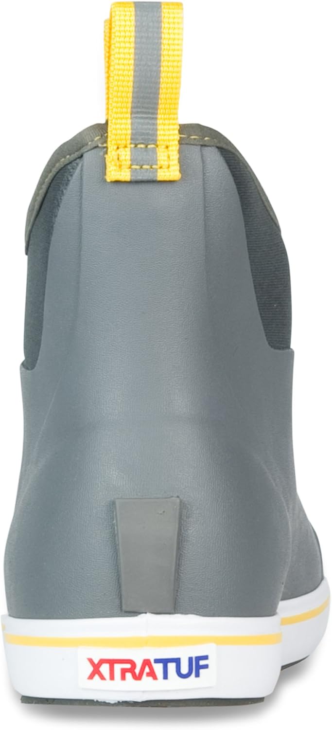 Xtratuf Men's 6 Inch Ankle Deck Boot Gray/Yellow 10 : Clothing, Shoes & Jewelry