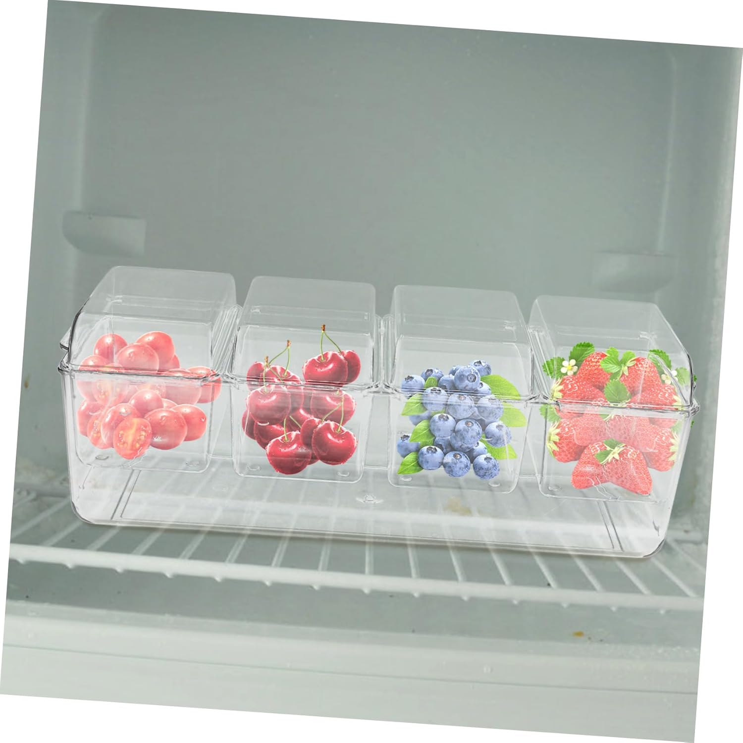 Removable Dishes Serving Tray Lids Snack Cart for Outdoor Large Capacity Fruit Containers for Fridge