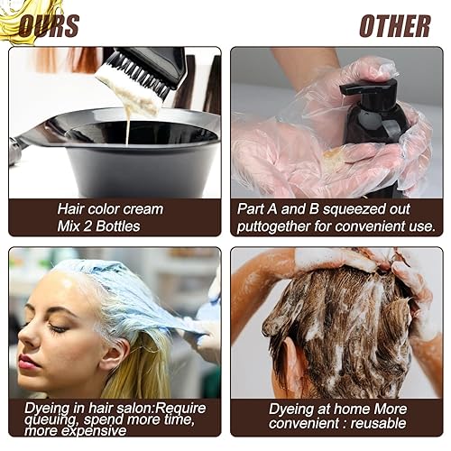 Miniatura 4 de QWXPLD Champú de tinte para el cabello 3 en 1, champú con ingredientes herbarios, tinte para cabello negro para mujeres y hombres, champú de