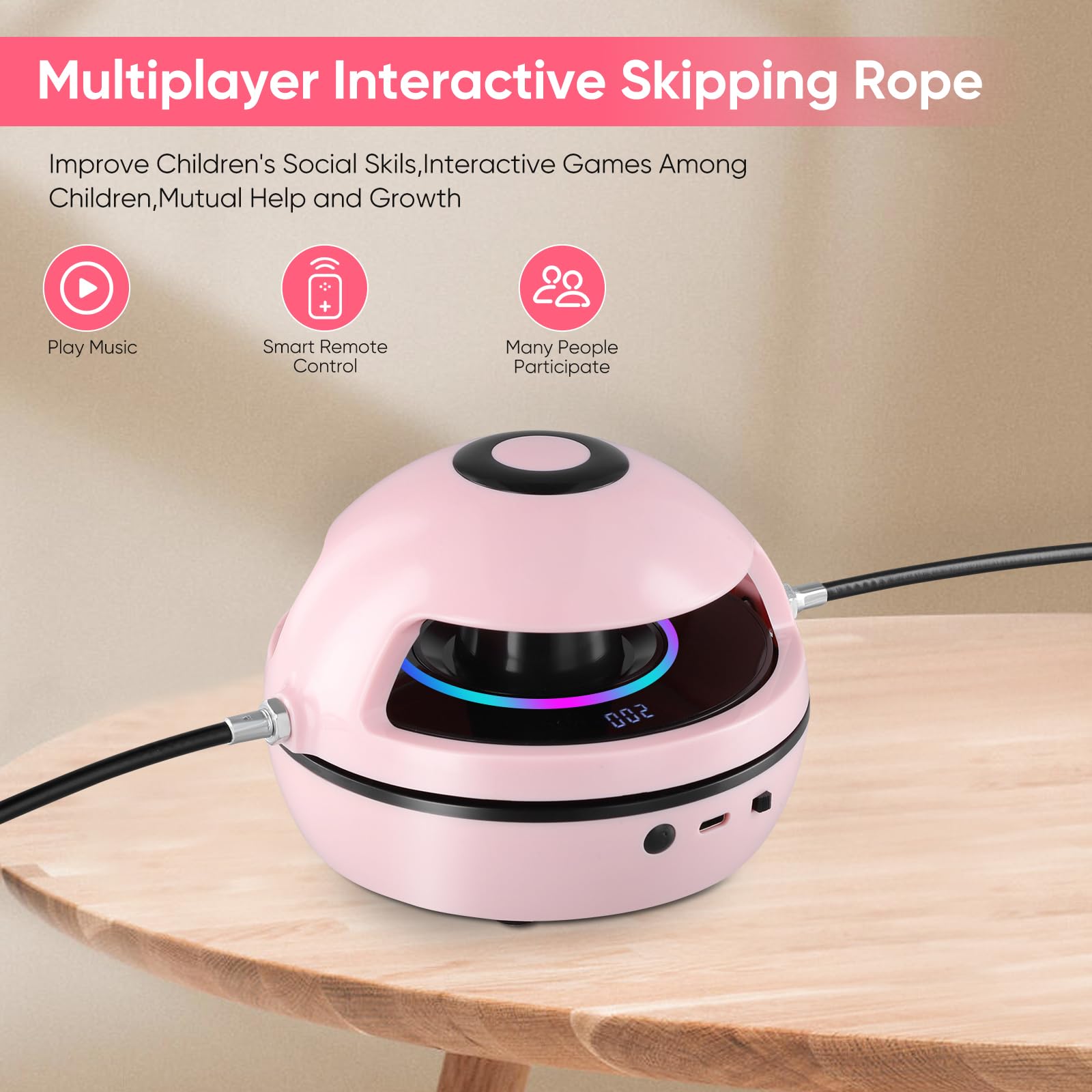 Music Jump Rope Machine, Smart Skipping Rope with Counter for Kids ...