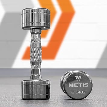 METIS Commercial Chrome Dumbbells [5.5lbs-66lbs] | Free Weights | Fitness Equipment
