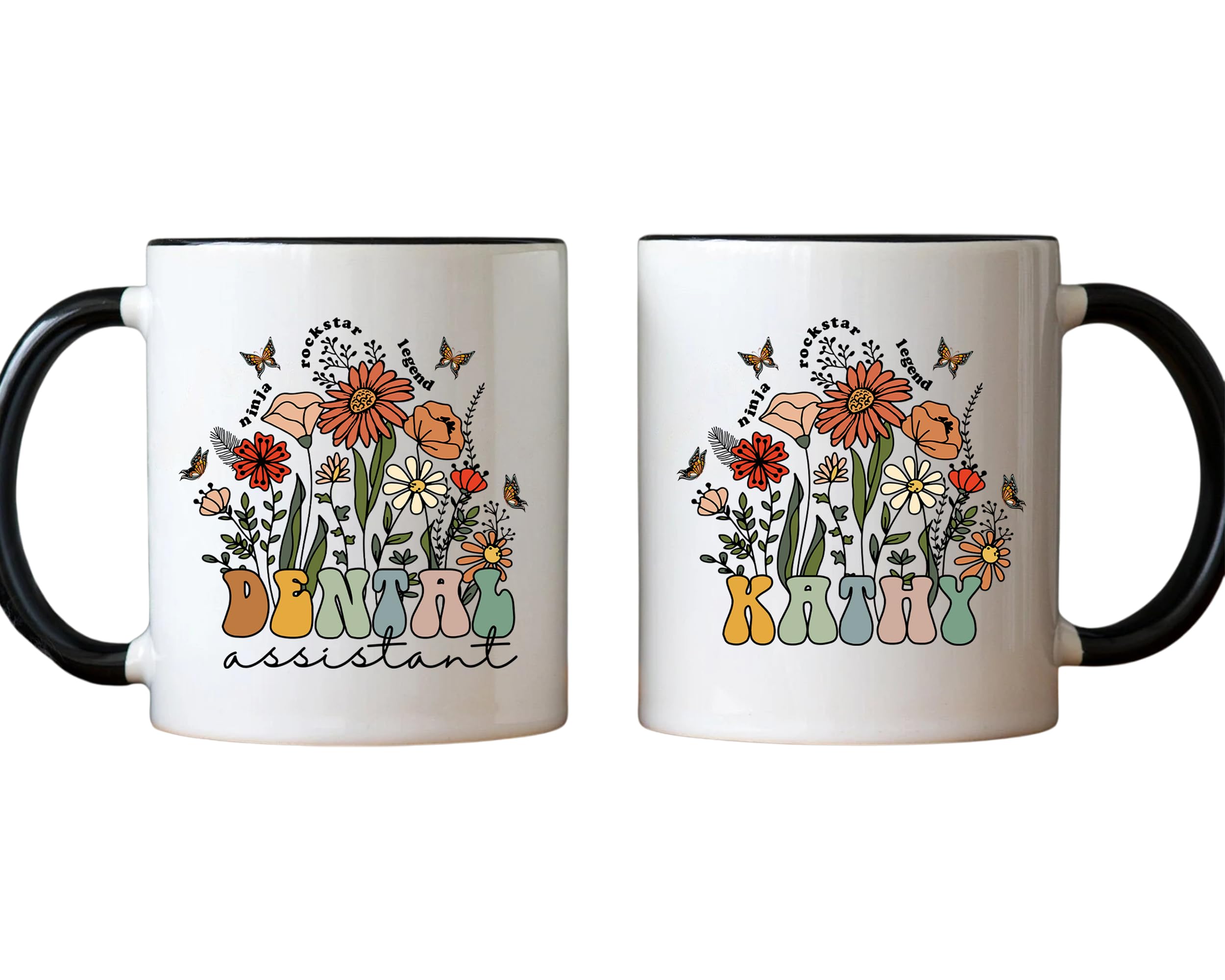 MAHOMAY Personalized Dental Assistant Mug, Dental Hygiene Floral Coffee Cip, Orthodontics Graduation Gift, Dental Office Décor, Assistant Appreciation