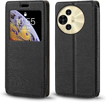 Window Leather Case for Alcatel V3 Ultra 5G - Black