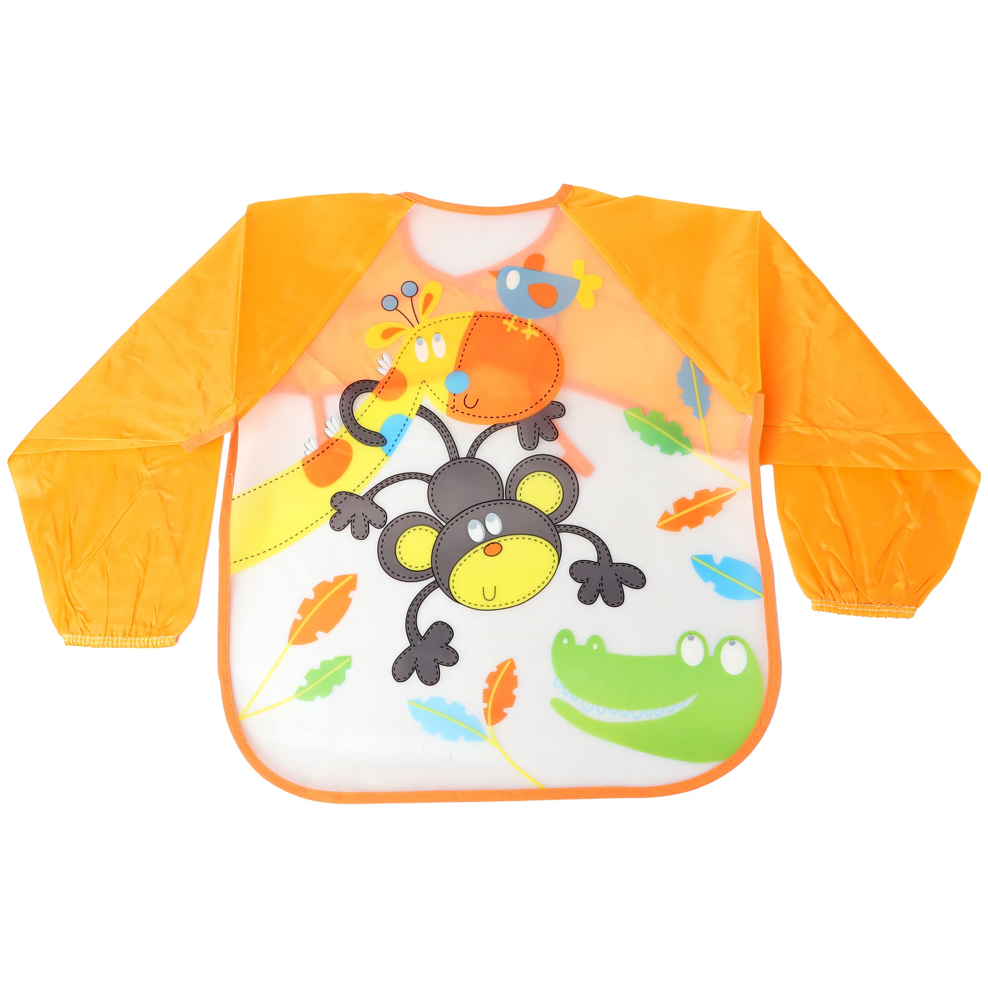 MW PRINTS Cute Cartoon Animals Baby Printed Bibs Full Sleeve Children Washable Waterproof Apron Feeding Bibs For Babies,Toddlers,Infants (6 Months to 5 Years)