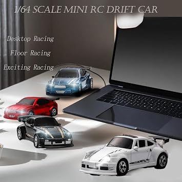 RC Drift Car, 1/64 Mini RC Remote Control Car, 2.4GHz Full Proportional RTR High Speed Micro Sports Racing Drift, 4WD HobbyFast Race Vehicle with Lights, Model Toys Gift for Kids, Boys, Adults