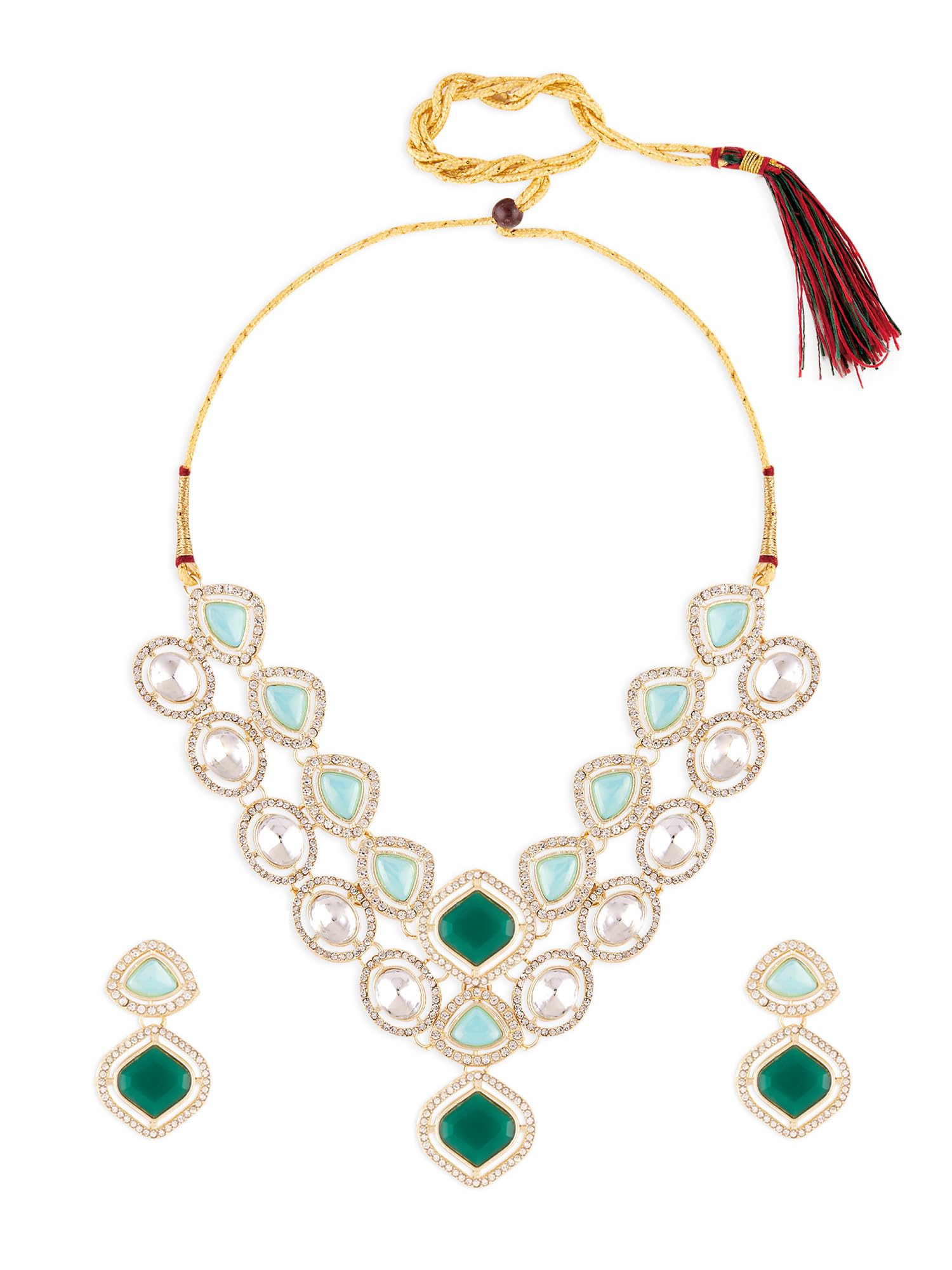 See full amazon price history chart for ZAVERI PEARLS Turquoise Blue Green Stones Dazzling Austrian Diamonds Choker Necklace & Earring Set For Women-ZPFK18024 ZAVERI PEARLS Turquoise Blue Green Stones Dazzling Austrian Diamonds Choker Necklace & Earring Set For Women-ZPFK18024 (B0D2CLMGX1) Amazon Price History, Amazon Price Tracker