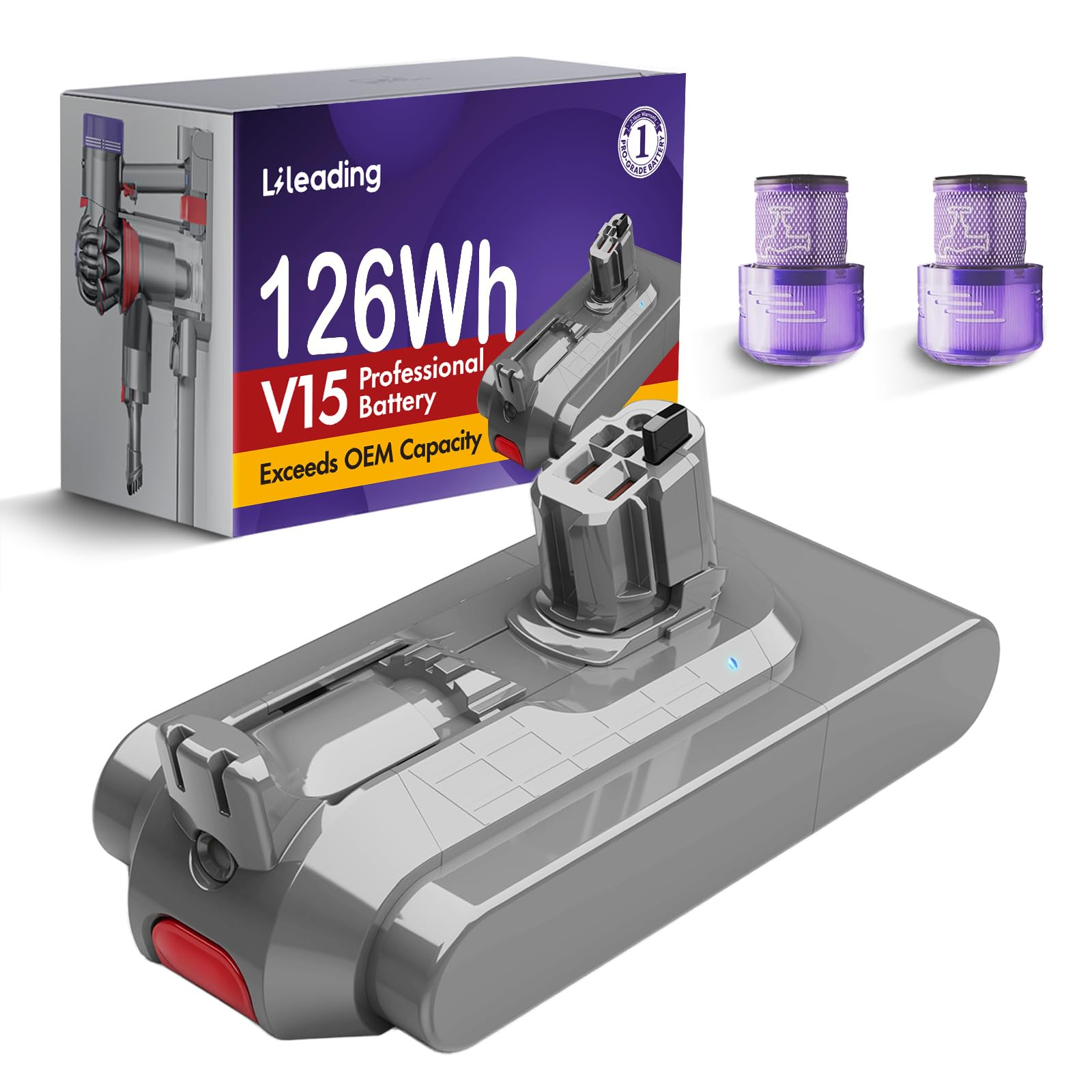 V11 Click-in Battery 126Wh, Red-Button SV15/SV16/SV22